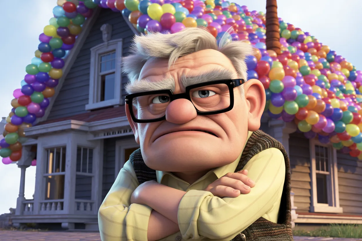 Grouchy Homeowner in Pixar’s Up